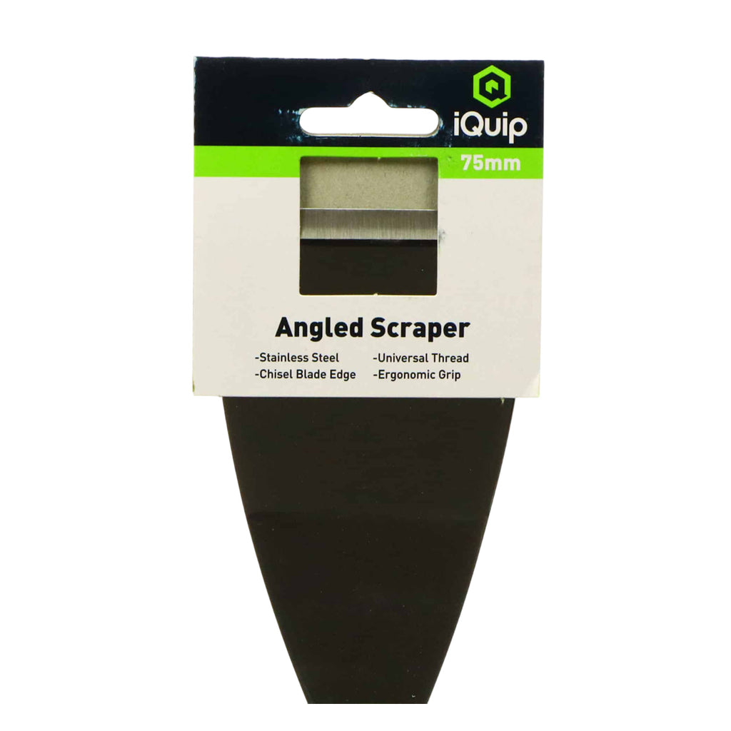 Iquip Heavy Duty Stainless Steel Pole Angled Scraper 76mm Threaded end 22BPS76