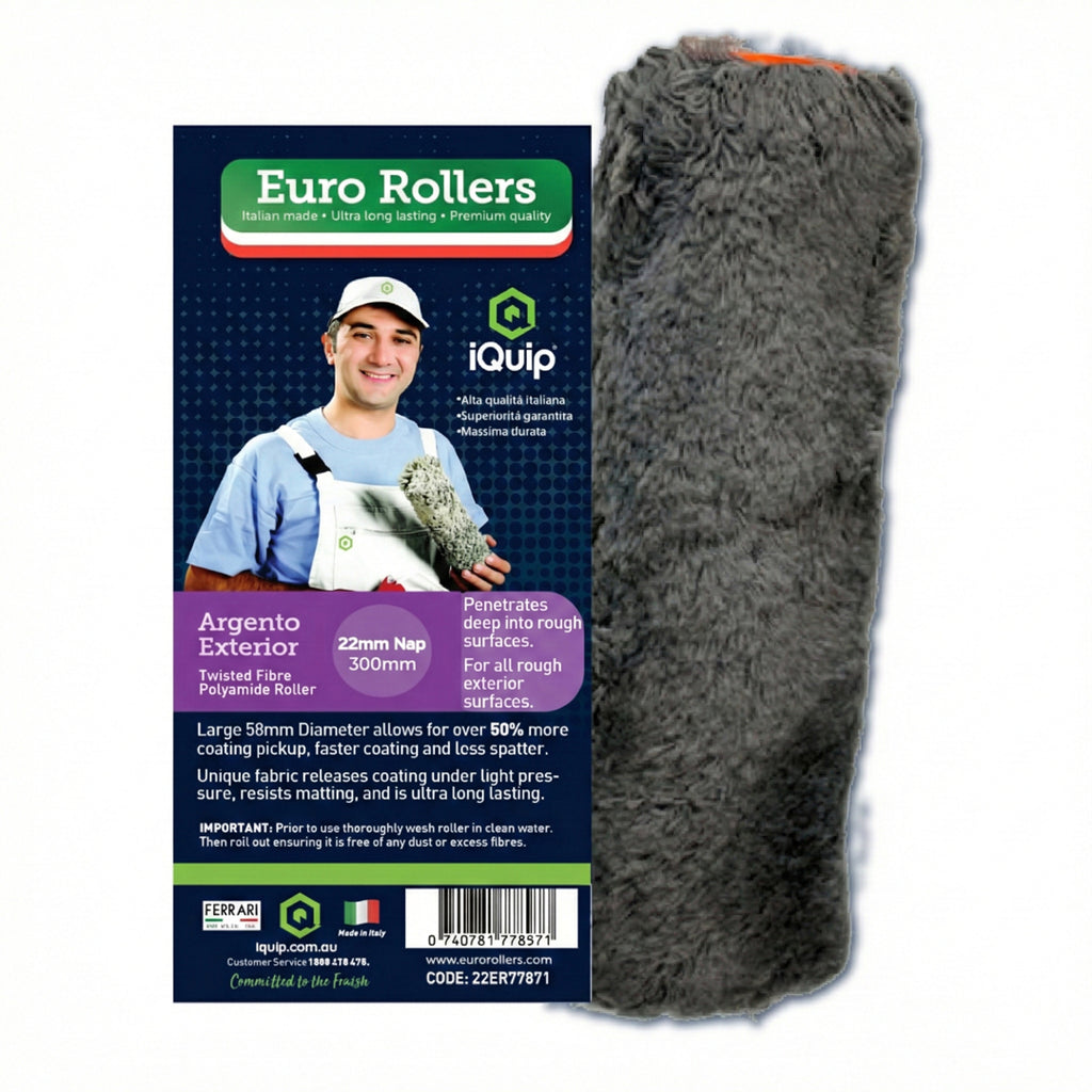 iQuip Euro Rollers Argento 300mm twisted fibre polyamide roller 22mm nap