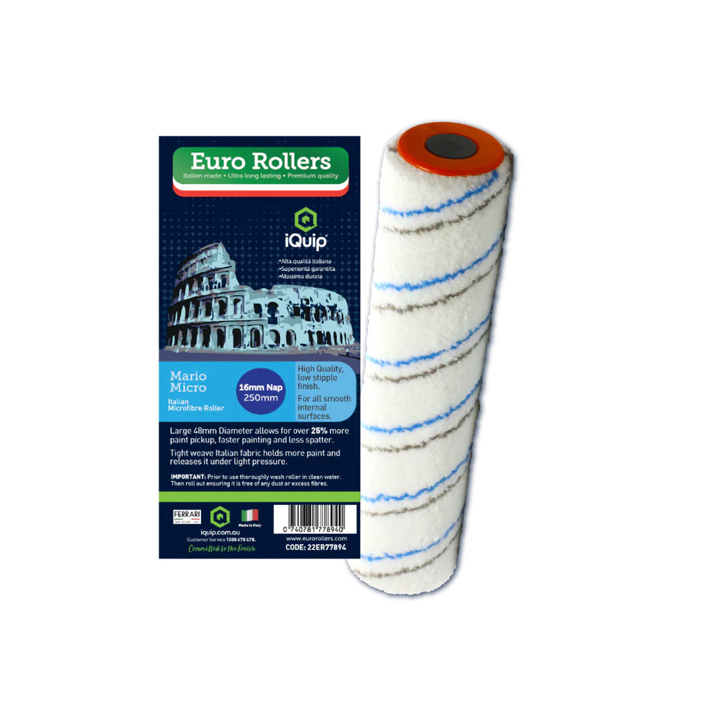 iQuip Euro Rollers Mario Micro 250mm Italian microfibre roller sleeve 16mm nap