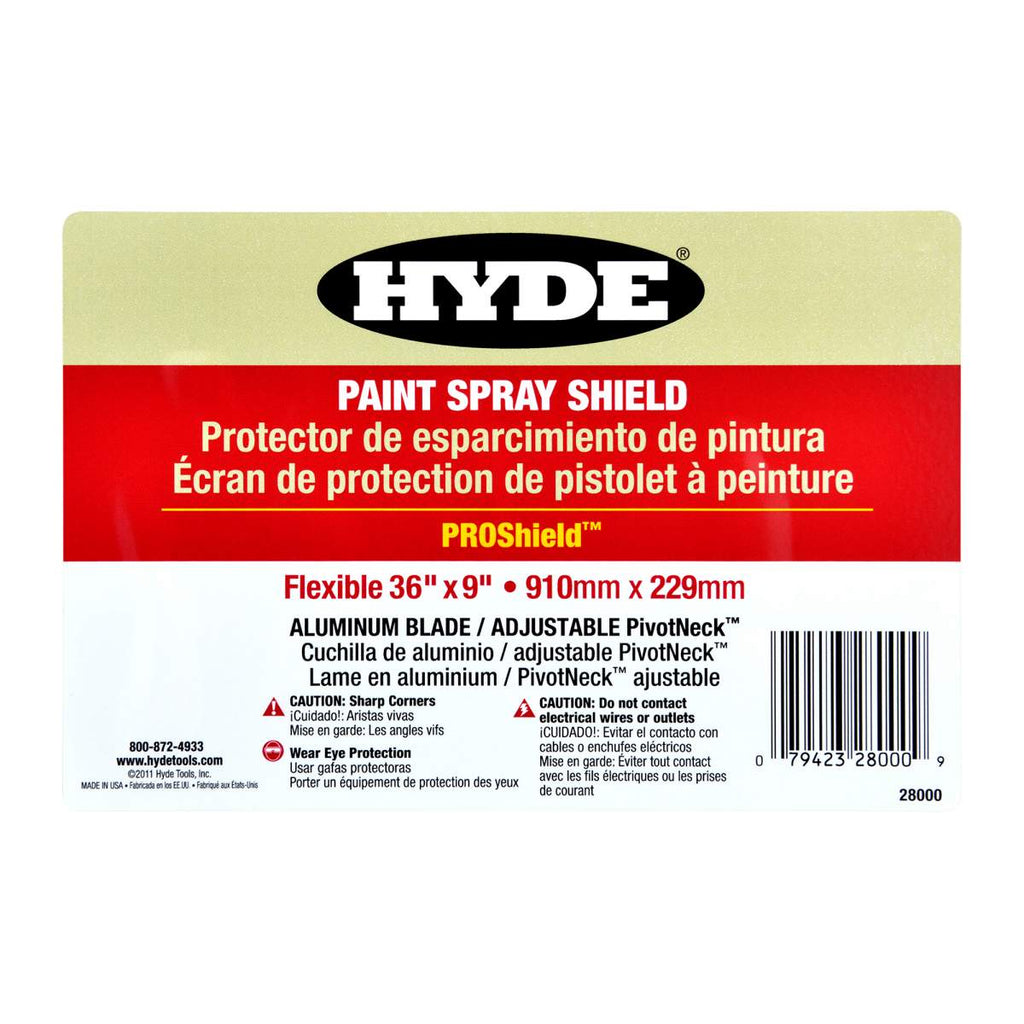 Hyde Aluminium Spray Shield – 915 x 230mm with 455mm Handle - Box of 3