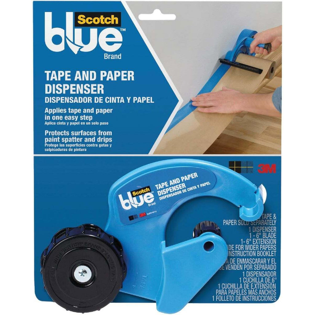 ScotchBlue M1000 tape and paper dispenser packaging showing baseboard application