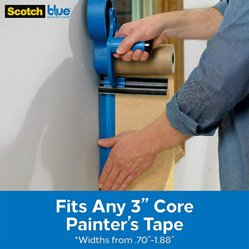 Using ScotchBlue M1000 dispenser to mask door trim with tape and paper