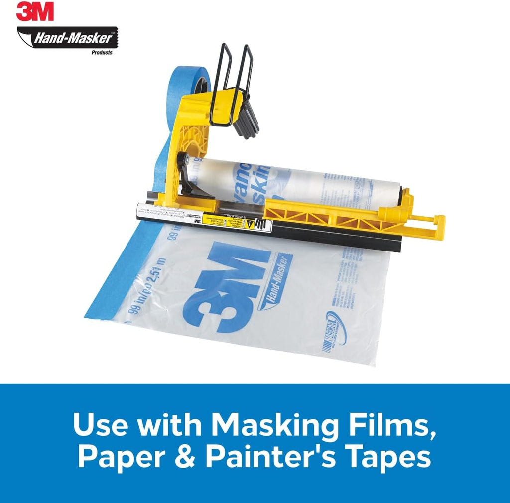 3M Hand-Masker M3000 dispenser loaded with blue tape and masking film roll