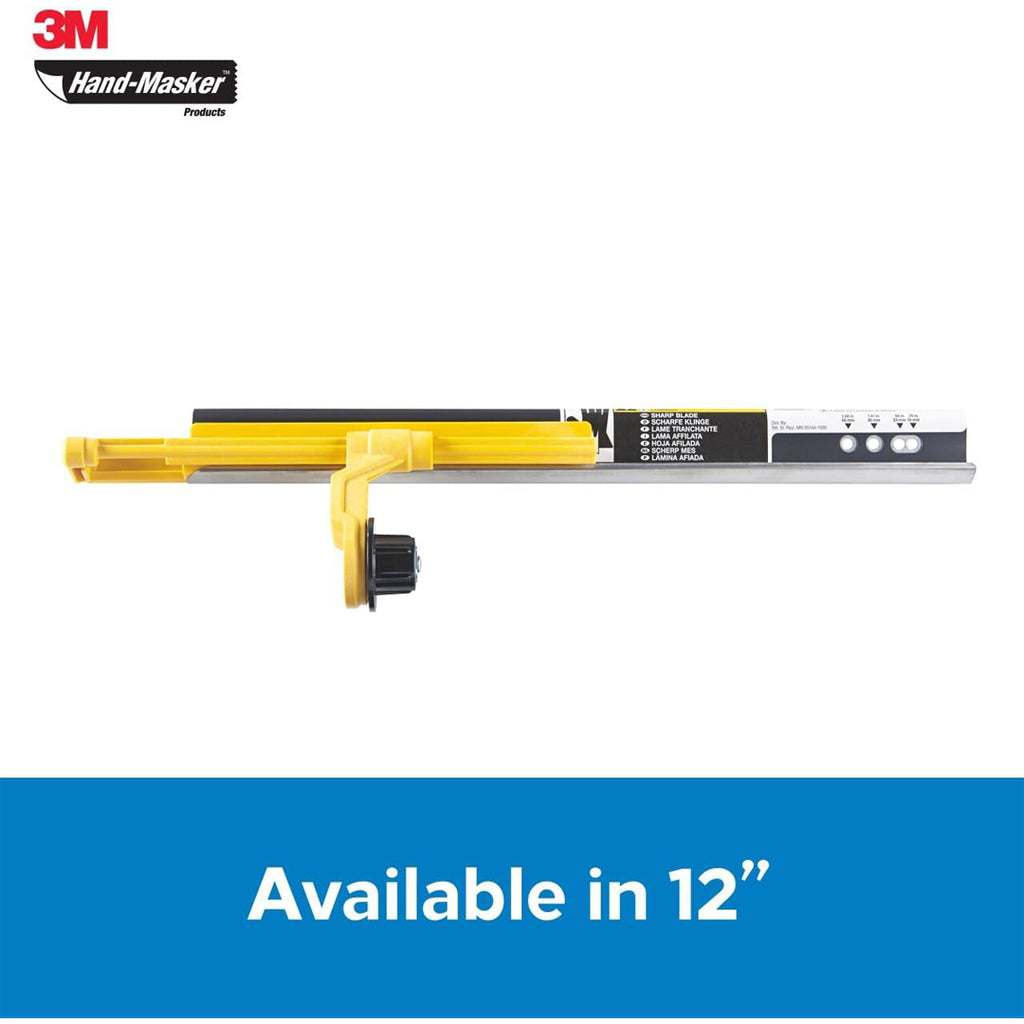 Side view of the 12-inch 3M straight cut blade with durable yellow plastic assembly