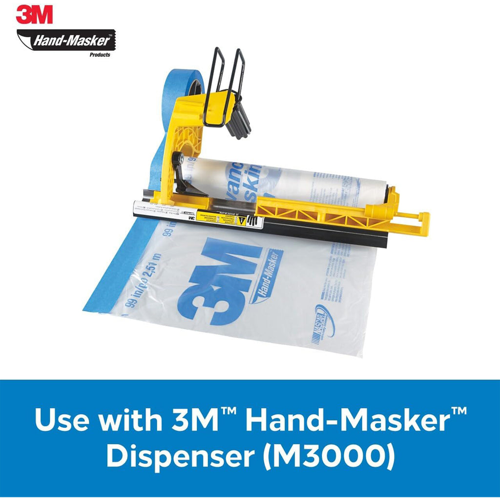 3M Hand-Masker M3000 dispenser fitted with 12-inch blade and blue masking tape on film