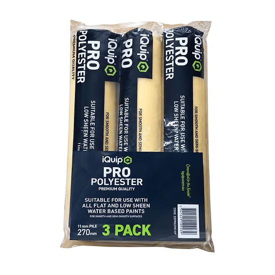 iQuip 270mm PRO Polyester Paint Roller Sleeve – Box of 4 x 3 Packs