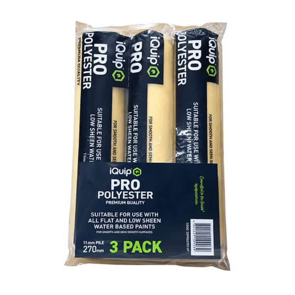 iQuip 270mm PRO Polyester Paint Roller Sleeve – Box of 4 x 3 Packs