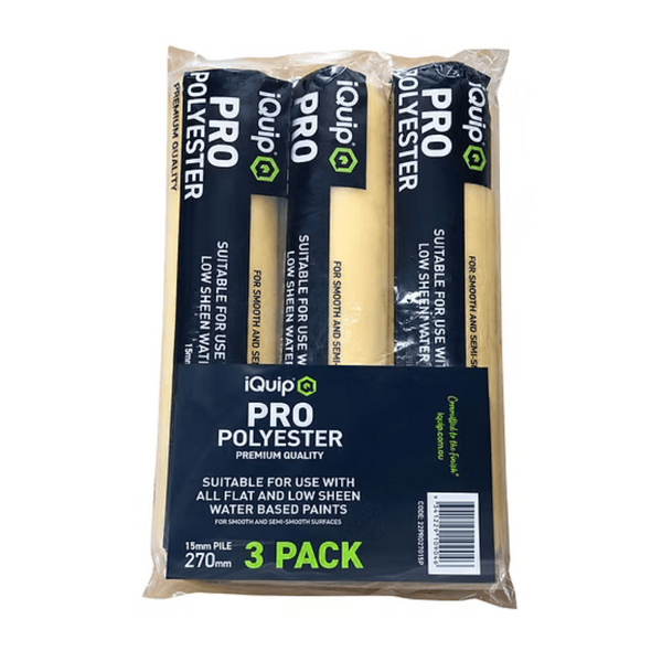 iQuip 270mm PRO Polyester Paint Roller Sleeve – Box of 4 x 3 Packs