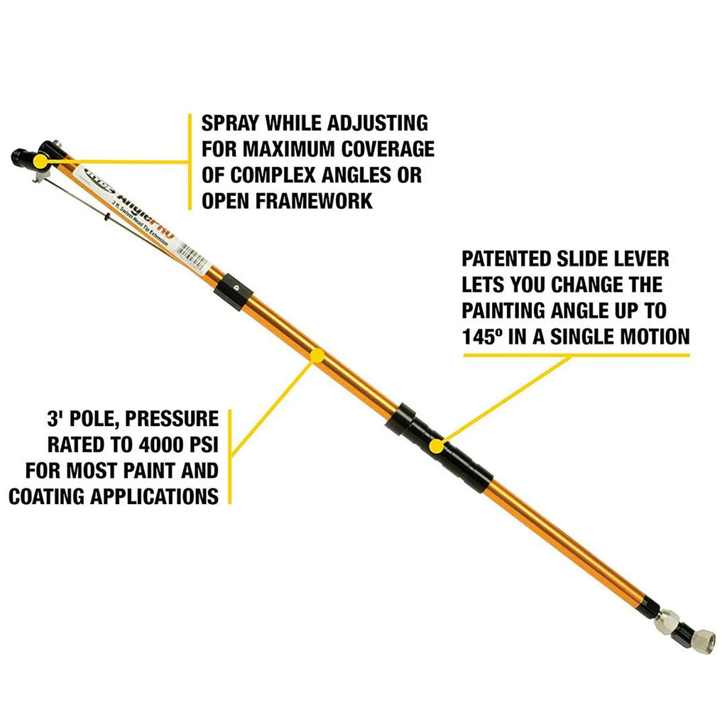 Features of Hyde QuickReach spray extension including 4000 PSI rating and angle adjustment
