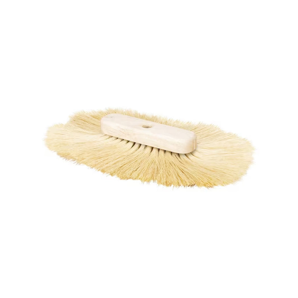 Side view of Hyde texture brush showing hardwood handle and hemp bristles