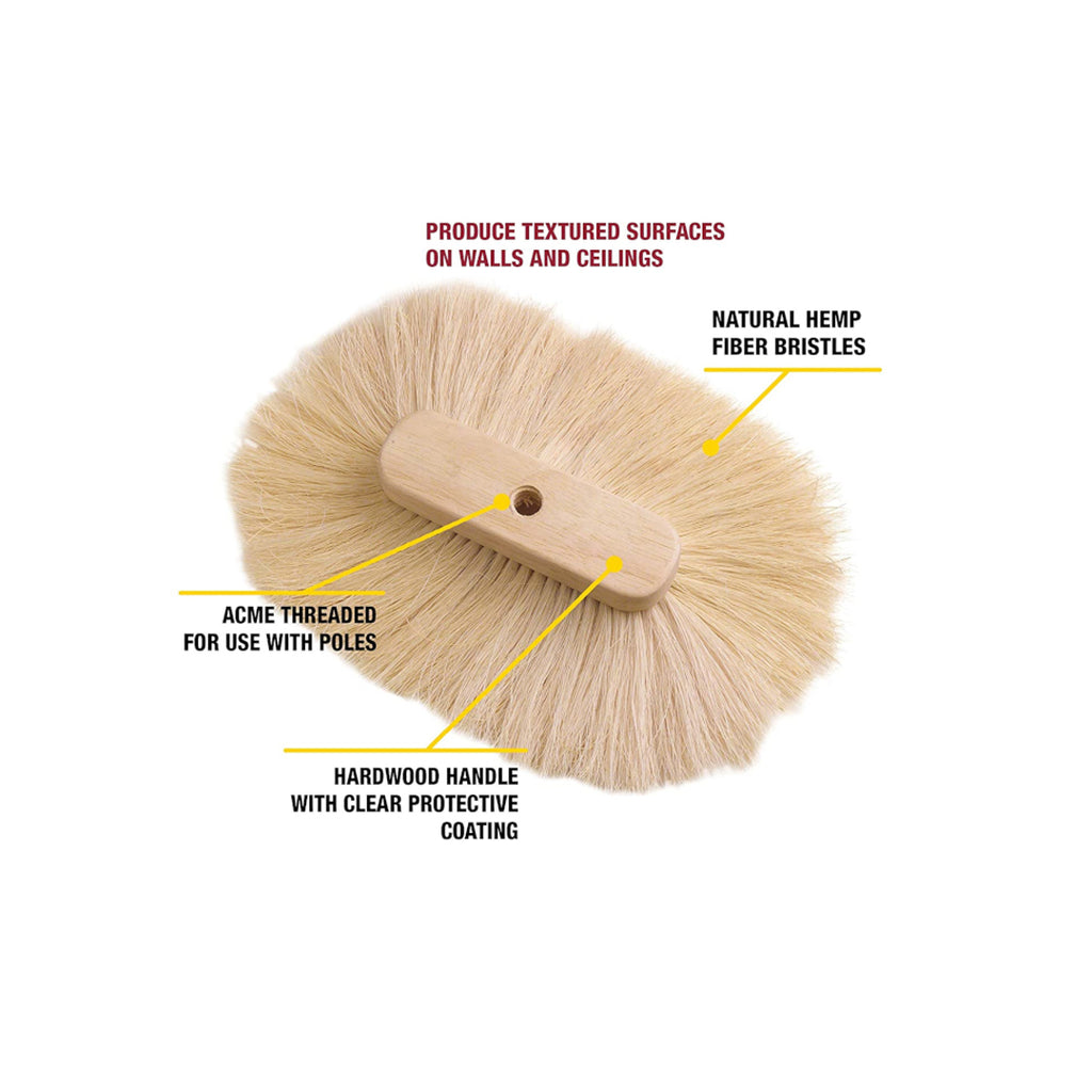 Features of Hyde Single Texture Brush including hemp bristles and acme thread