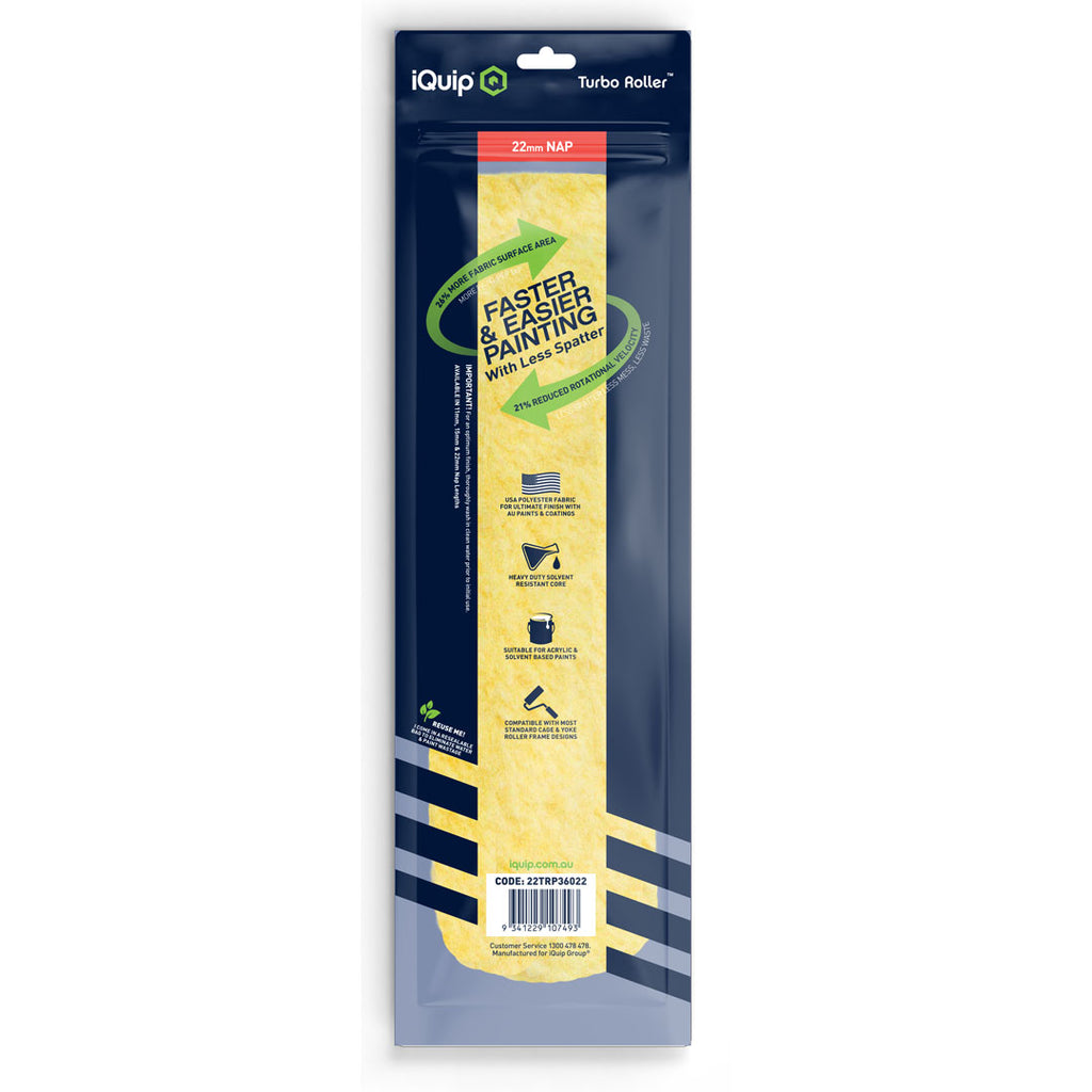 iQuip Turbo Roller Sleeve Professional 22mm Nap Range