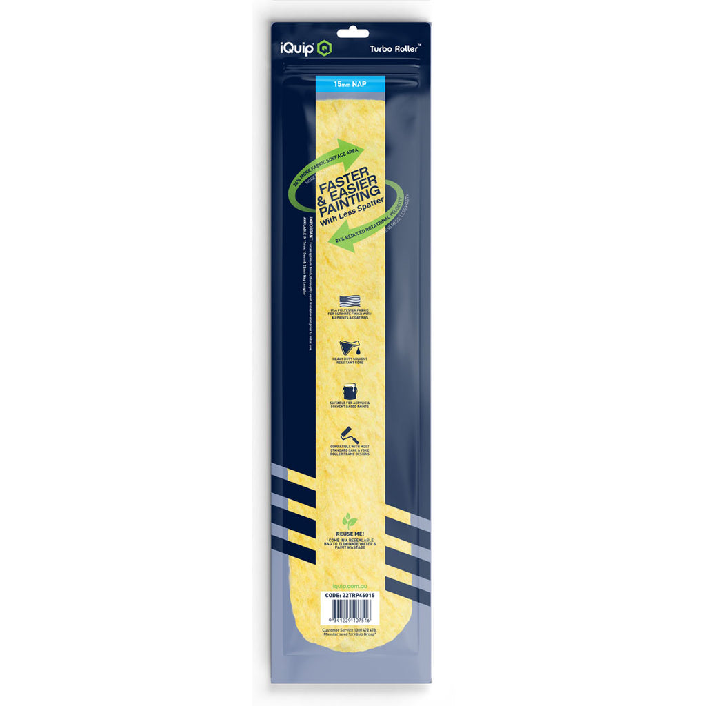 iQuip Turbo Roller Sleeve Professional 15mm Nap Range