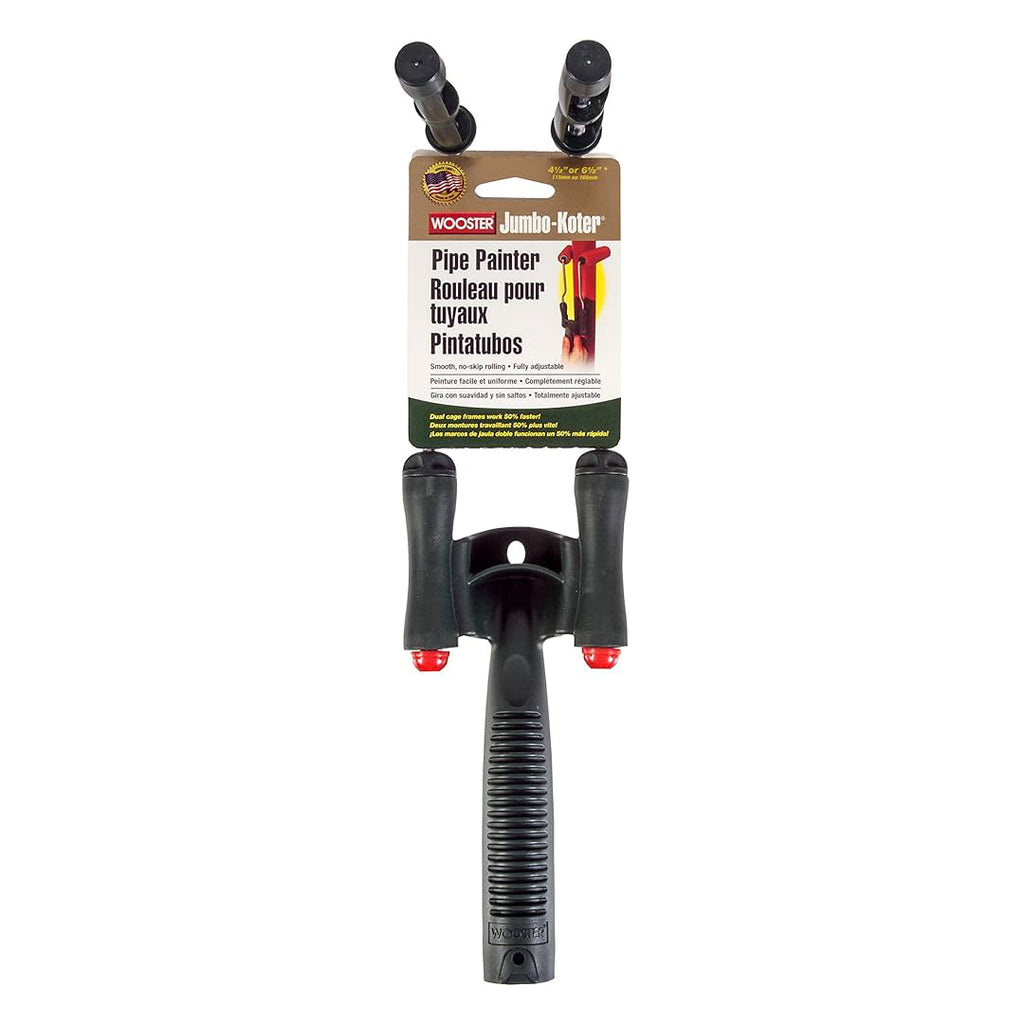 Wooster Jumbo-Koter Pipe Painter packaging showing adjustable dual roller system