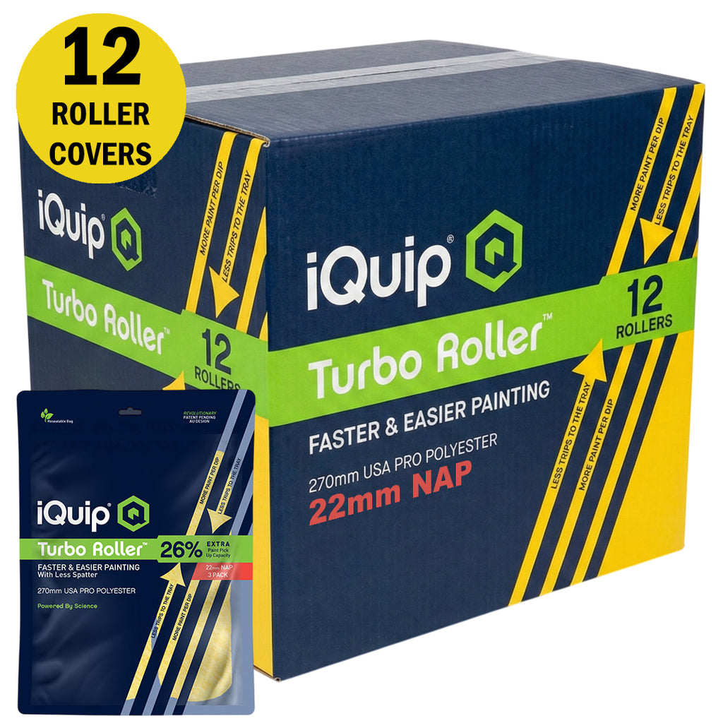 iQuip 270mm Turbo Roller Sleeve - Professional - 3 of 4  Pack - Range