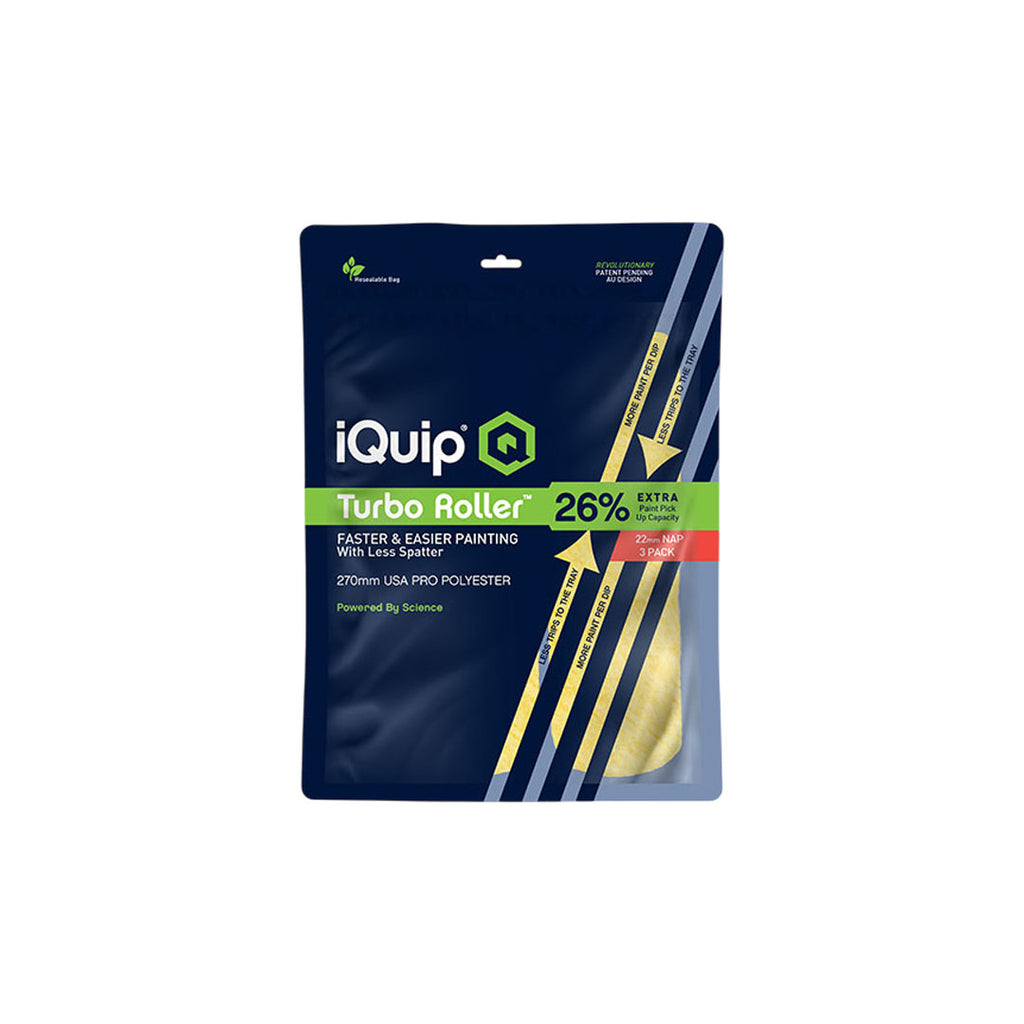 iQuip 270mm Turbo Roller Sleeve - Professional - 3 of 4  Pack - Range