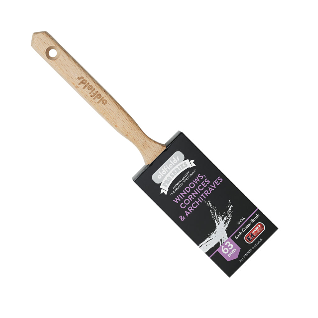 63mm Oldfields Pro Series Oval Sash Cutter in retail sleeve for professional trade use