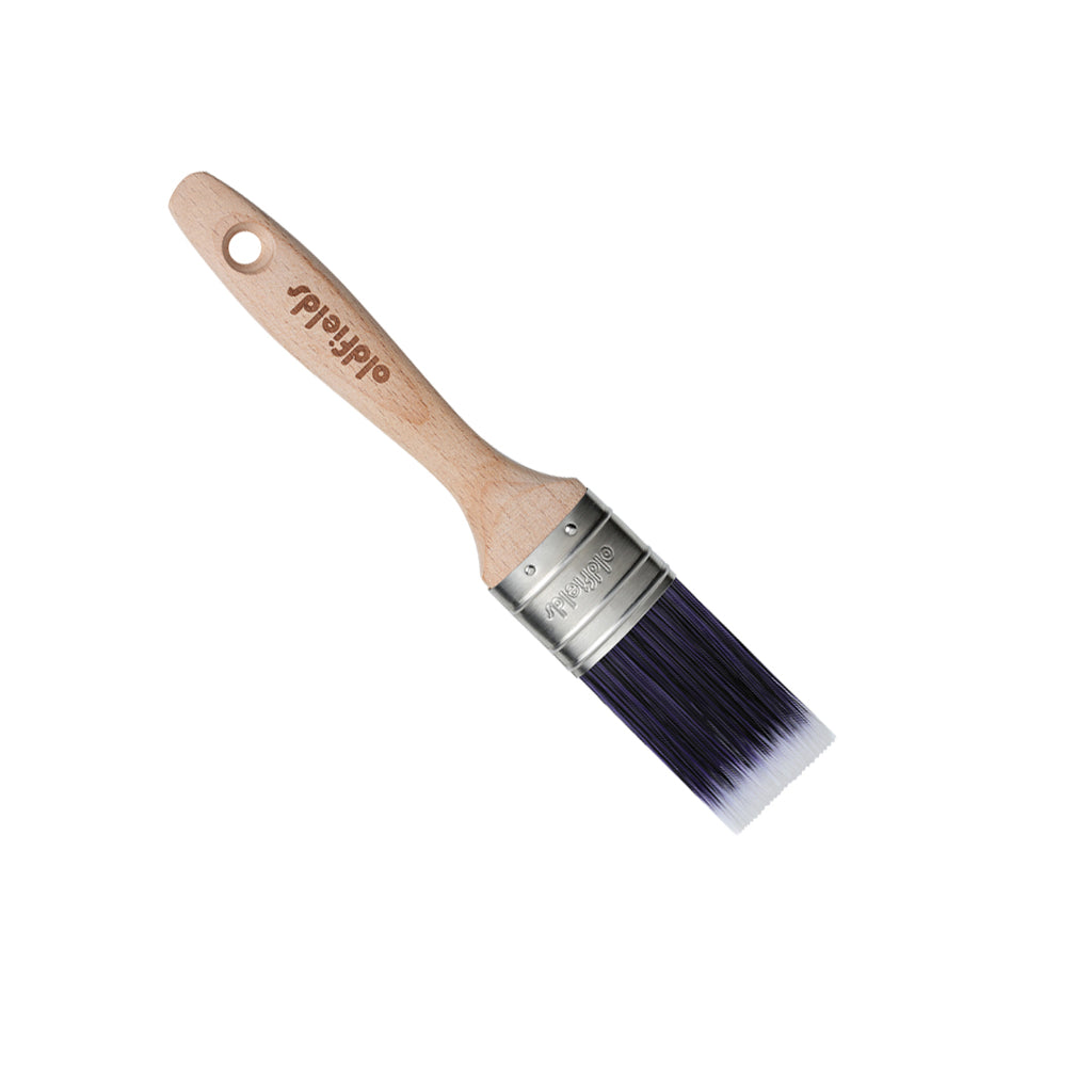 Oldfields Pro Series 38mm oval brush unwrapped showing synthetic bristles and ferrule