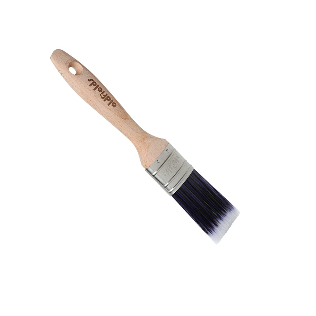 Oldfields Pro Series 38mm oval wall brush with wood handle and stainless steel ferrule