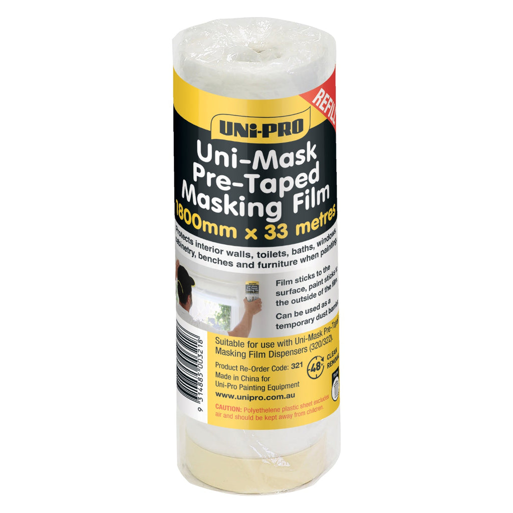 Uni-Pro Masking Tape and Pull-Down Plastic Drop Sheet & Refill Range - Box of 6
