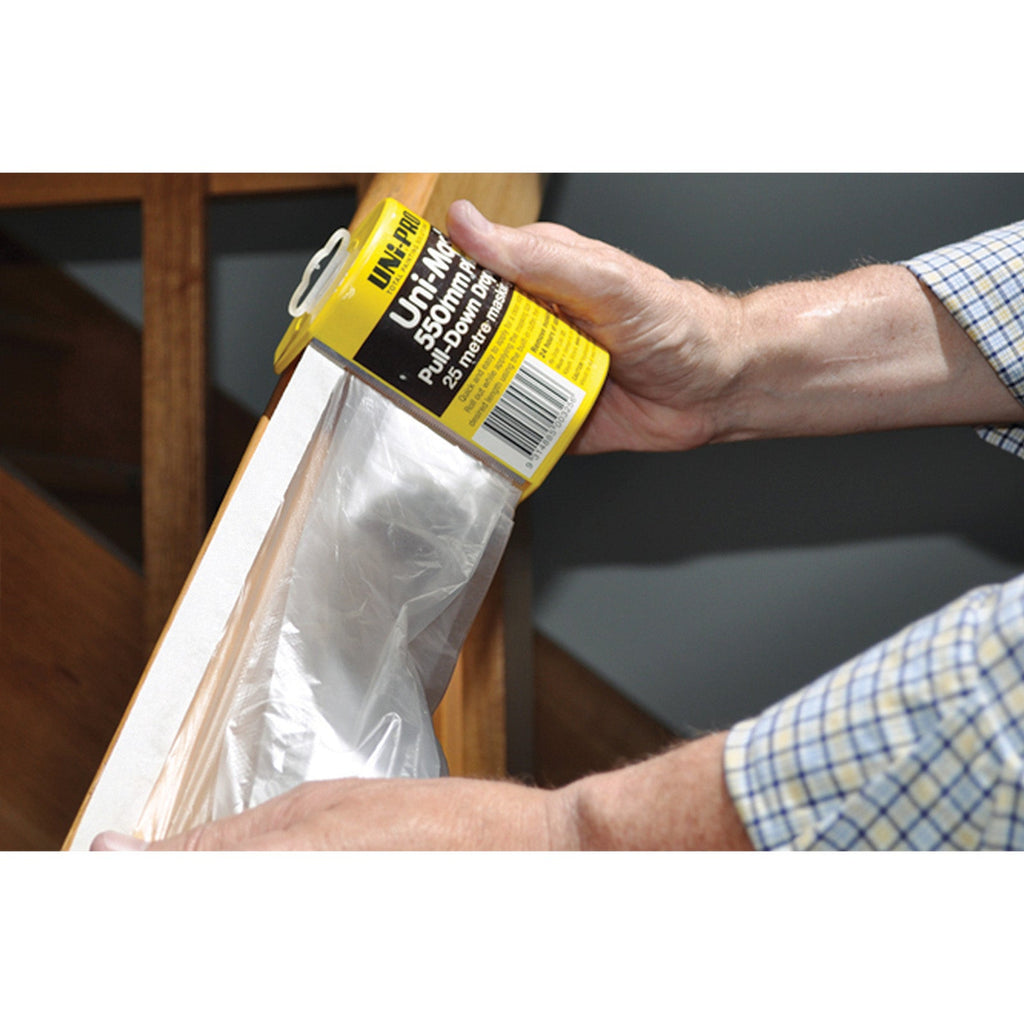 Uni-Pro Masking Tape and Pull-Down Plastic Drop Sheet & Refill Range - Box of 6