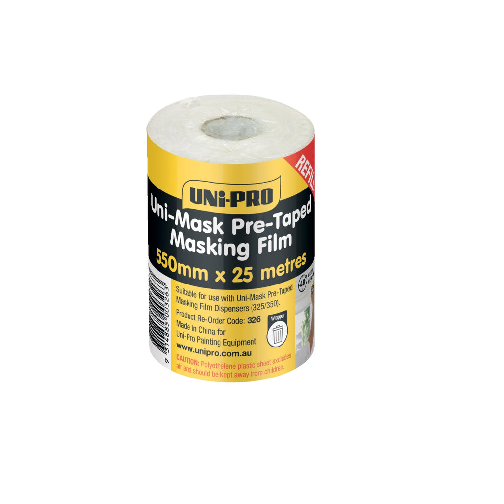 Uni-Pro Masking Tape and Pull-Down Plastic Drop Sheet & Refill Range - Box of 6