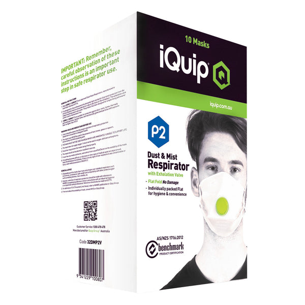 iQuip Disposable Flat Fold Respirator with Valve P2