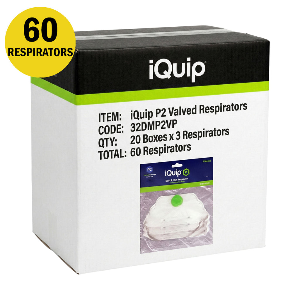 iQuip Disposable Flat Fold Respirator with Valve P2