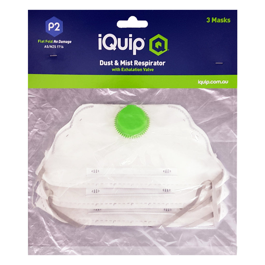 iQuip Disposable Flat Fold Respirator with Valve P2