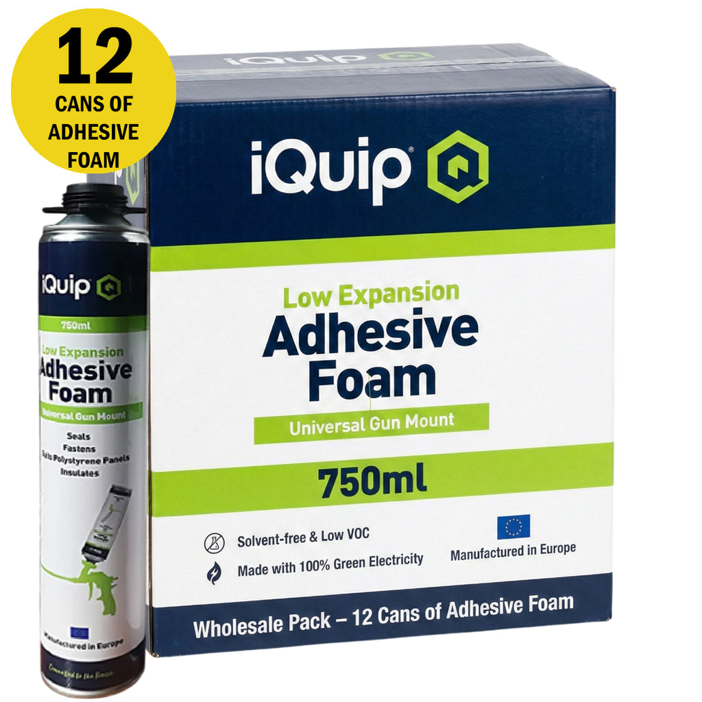 Wholesale box of 12 iQuip Low Expansion Adhesive Foam cans 750ml