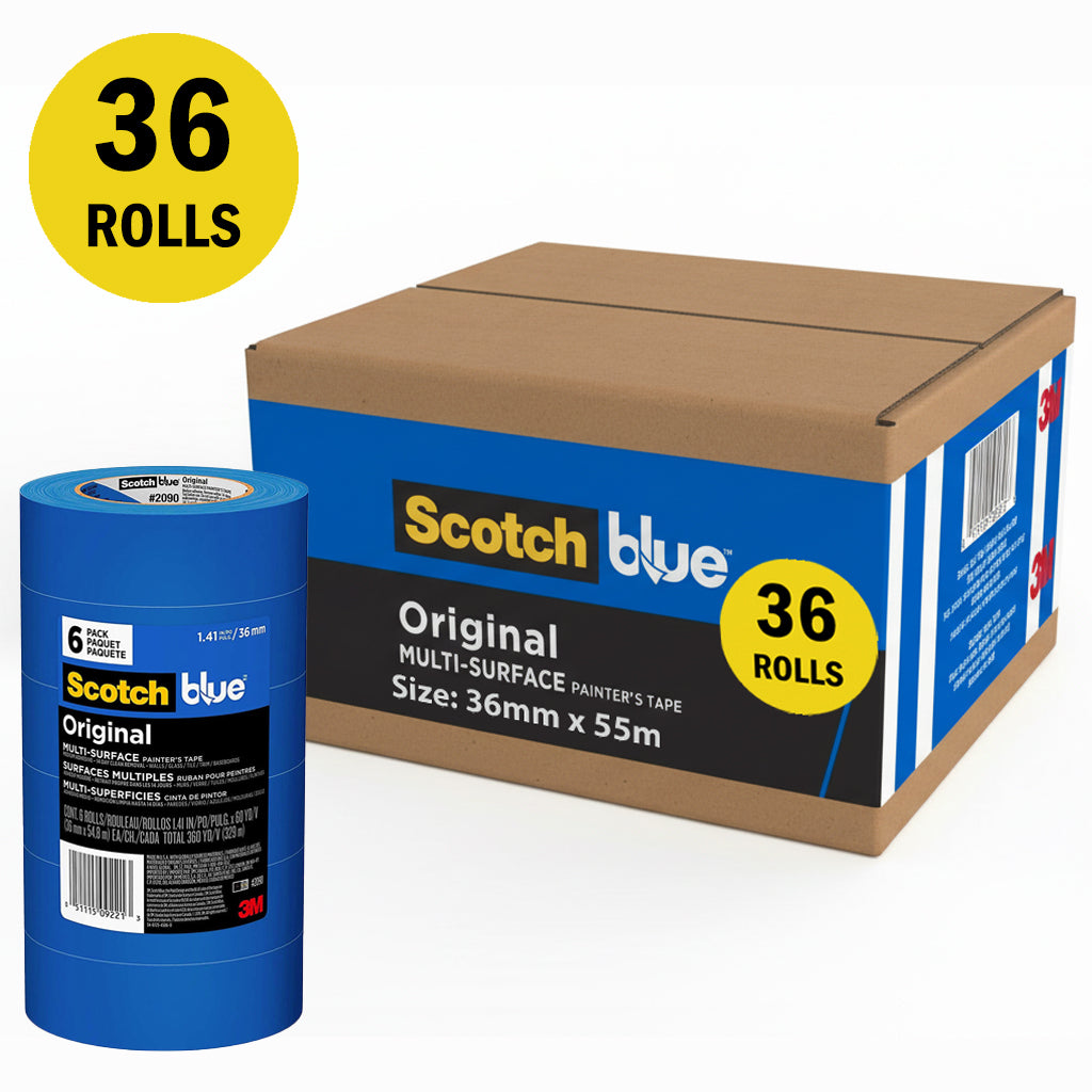 3M ScotchBlue 2090 Original Multi-Surface Painter’s Masking Tape - 36mm x 55m