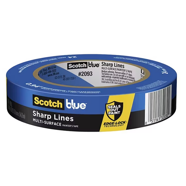 3M 2093 Blue Edge Lock Masking Tape 24mm x 55m Box of 24 rolls