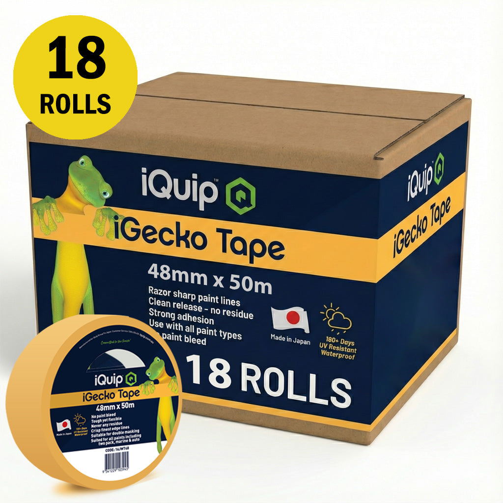 Wholesale box of 18 rolls iQuip iGecko Washi Tape 48mm clean removal