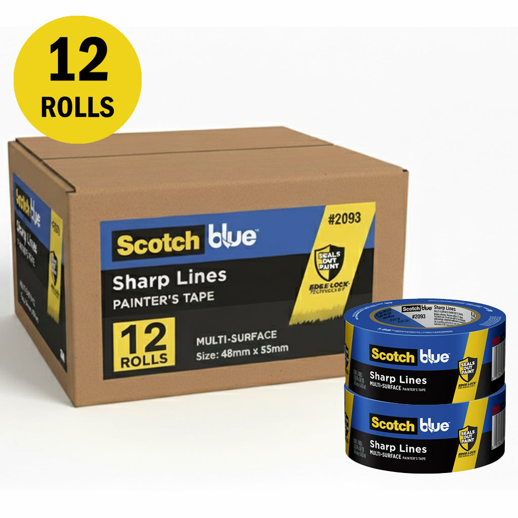3M 2093 Blue Edge Lock Masking Tape 48mm x 55m Box of 12 rolls