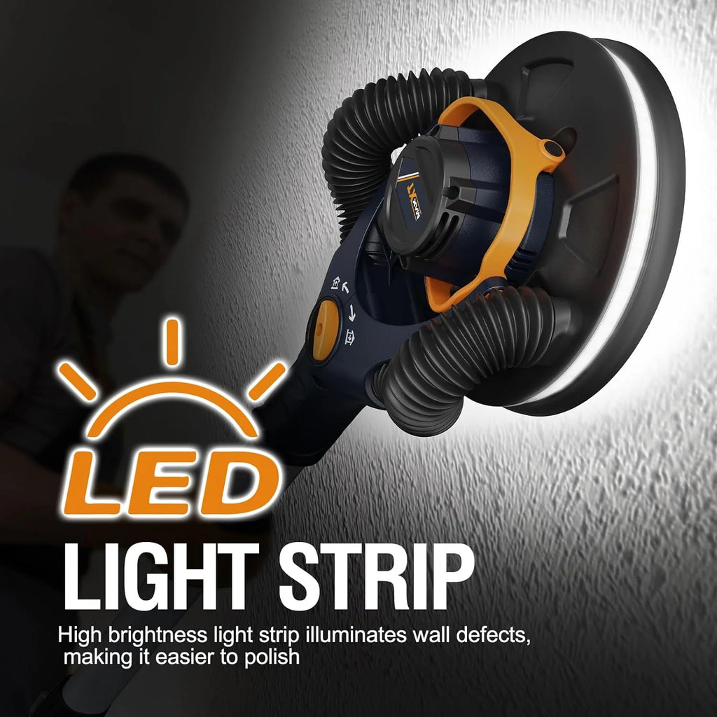 MaxXT 4mm Random Orbital Drywall Sander, 350W brush less motor, dual-mode vacuuming for more efficient