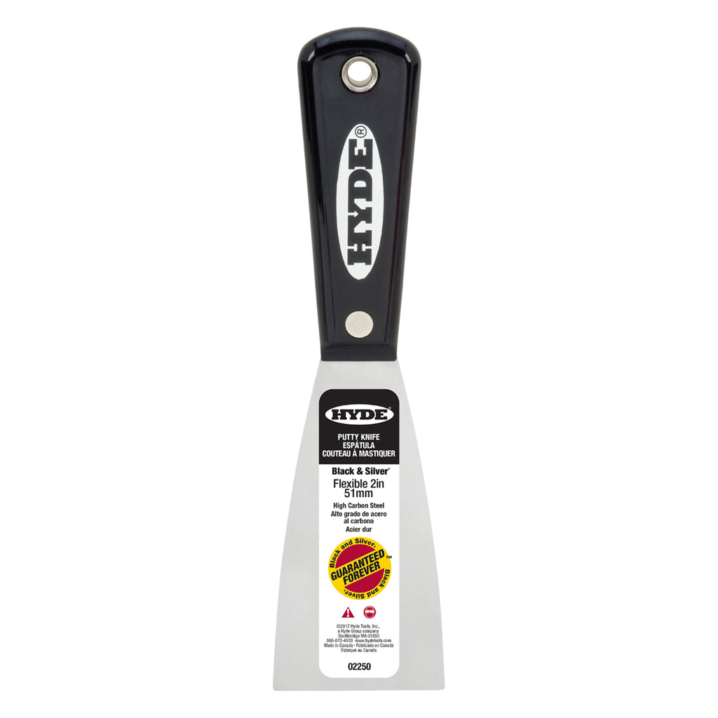 Hyde Flexible High Carbon Steel Black & Silver Putty Knife