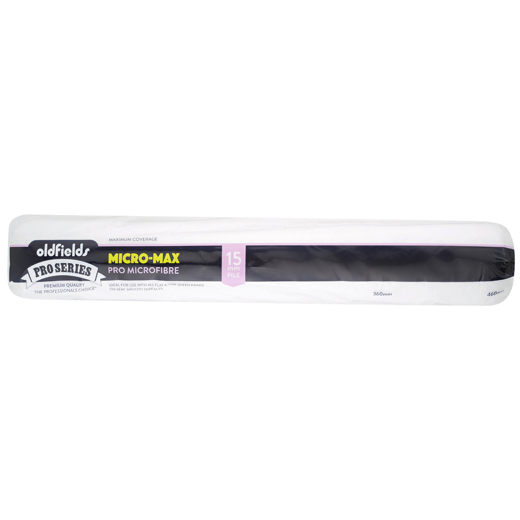 Oldfields Micro-Max Pro Series 460mm extra wide roller cover with 15mm nap for maximum coverage