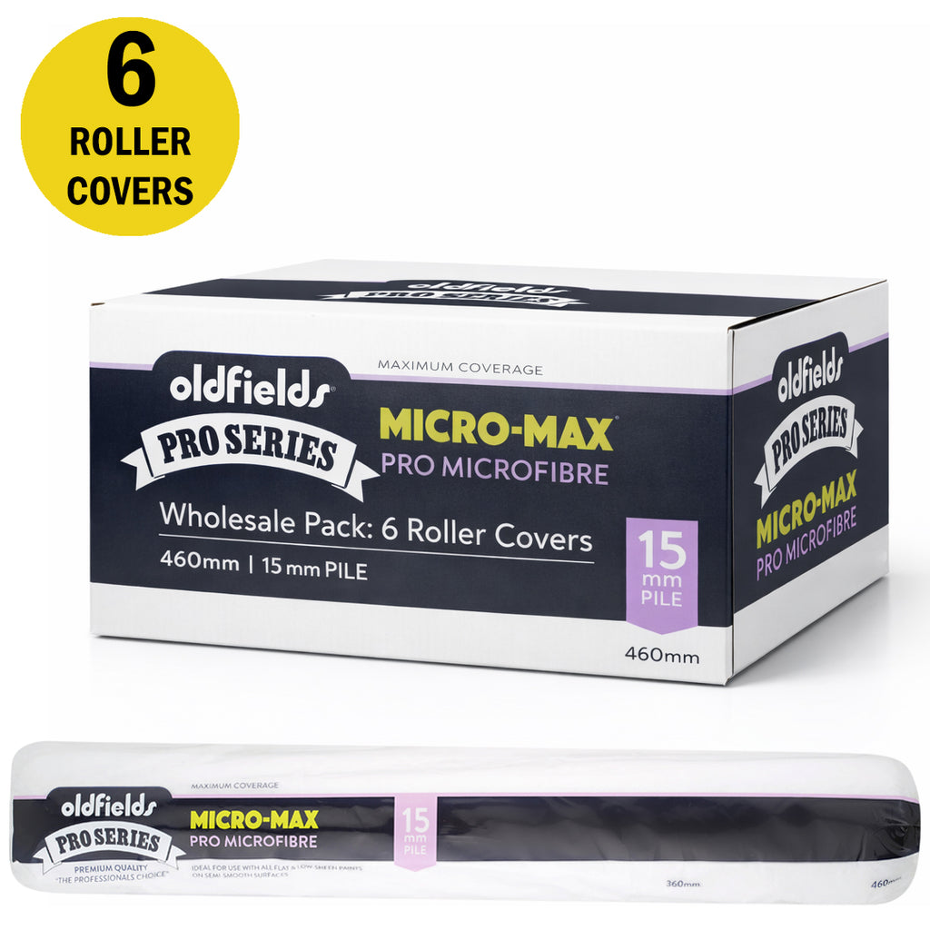 Bulk box of 6 Oldfields Micro-Max 460mm roller covers for large scale commercial painting