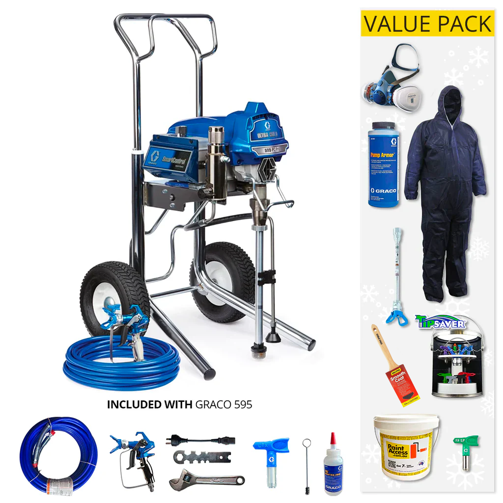 Graco Ultra Max II 595PC Pro Electric Airless Sprayer - Hi-Boy/Low-Boy Cart With Value Pack