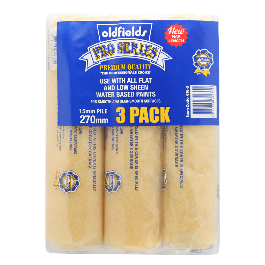 Oldfields Pro Series 270mm Roller Covers (36 x 3-Pack Bulk)