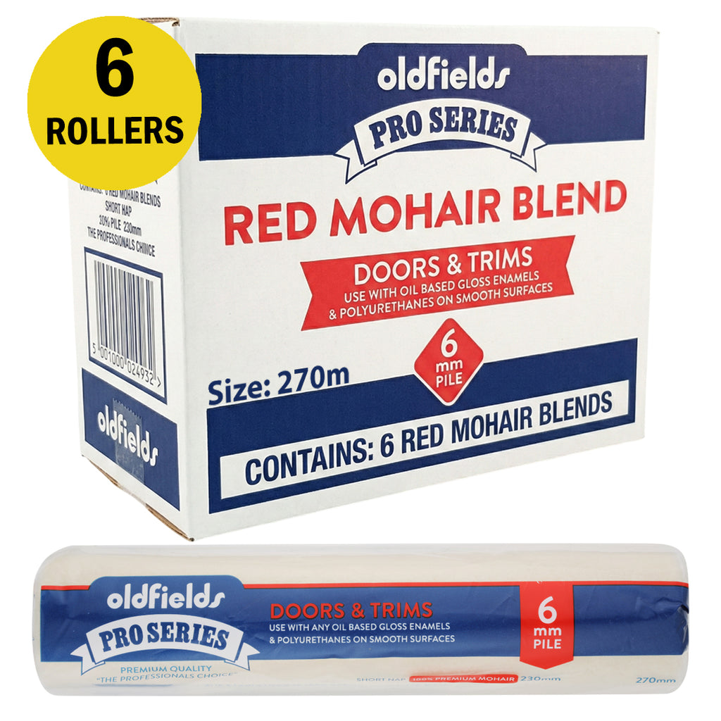 Oldfields Pro Series Red 6mm Pile Mohair Blend 230mm & 270mm