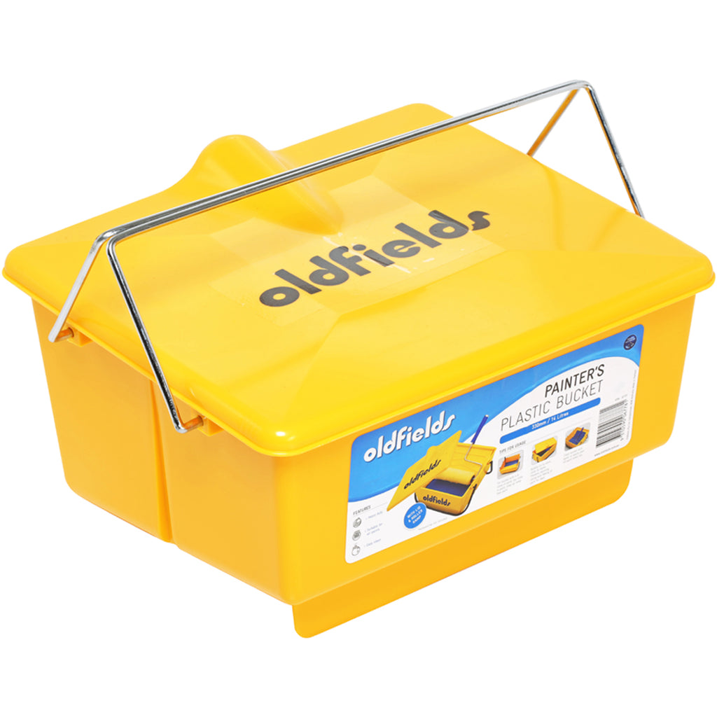 Oldfields Strong Plastic Bucket with Lid for Painters Pack of 3