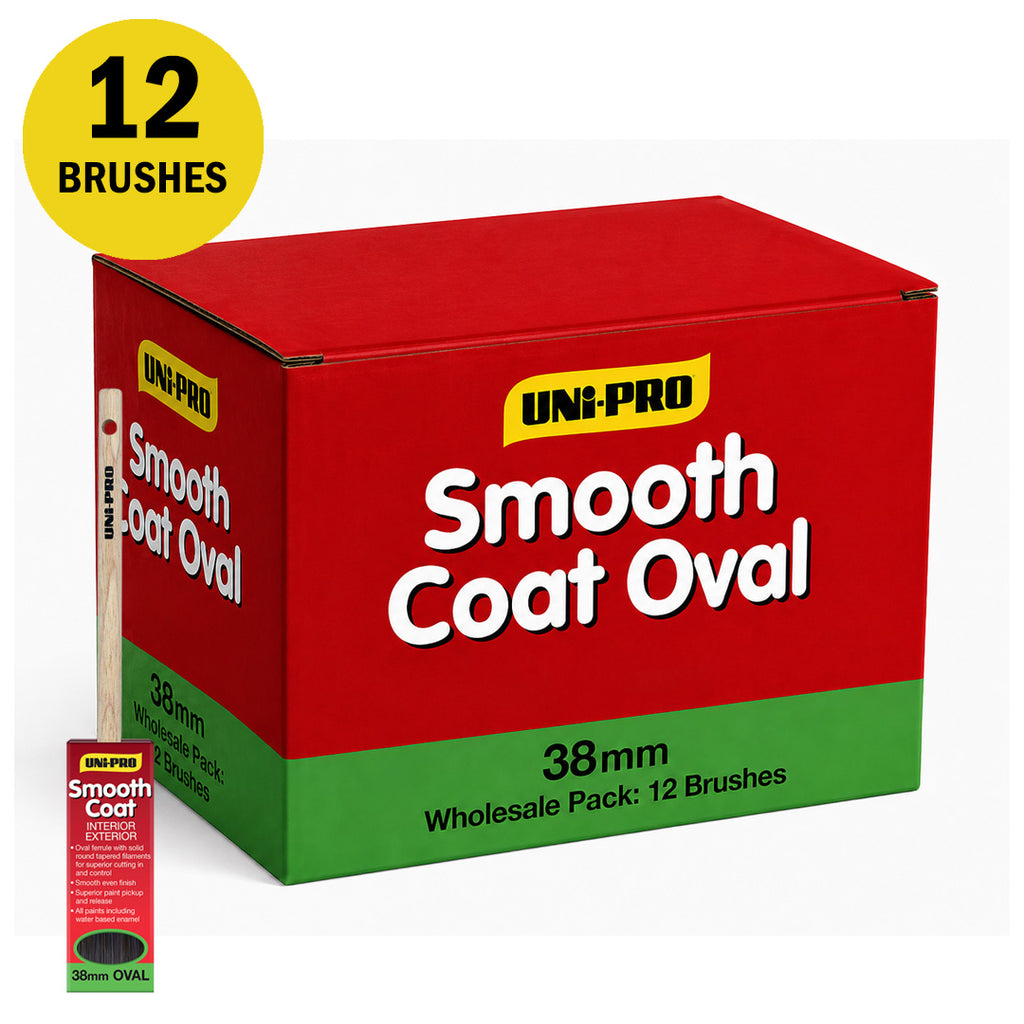 Uni-Pro Smooth Coat Synthetic Oval Cutter Paint Brush - Box of 12