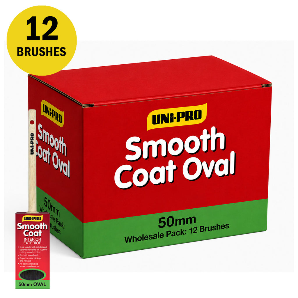 Uni-Pro Smooth Coat Synthetic Oval Cutter Paint Brush - Box of 12