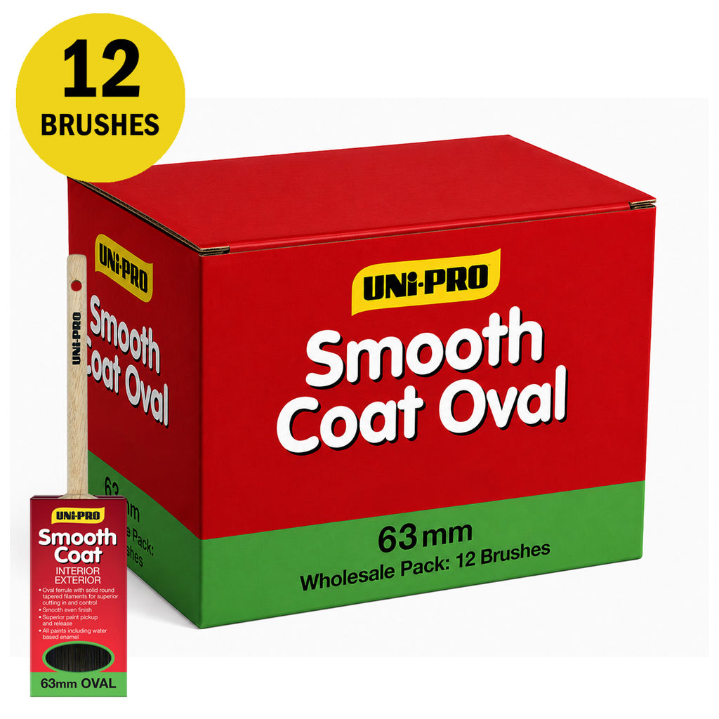 Uni-Pro Smooth Coat Synthetic Oval Cutter Paint Brush - Box of 12