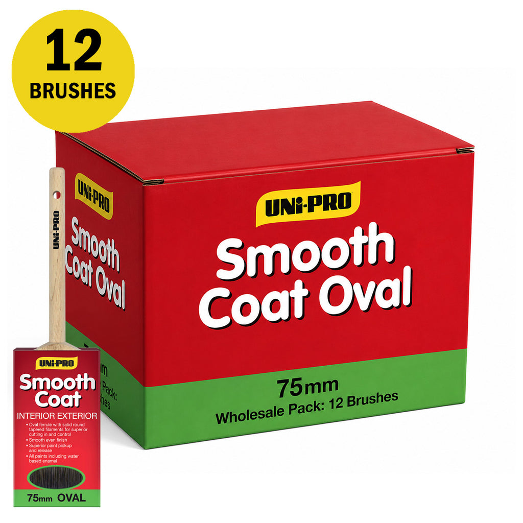 Uni-Pro Smooth Coat Synthetic Oval Cutter Paint Brush - Box of 12