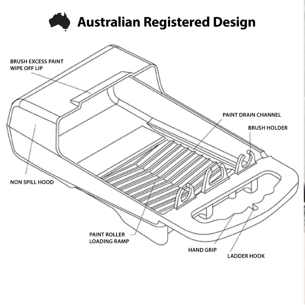 Uni-Pro 160mm Paint Caddie Roller Tray - Box of 10