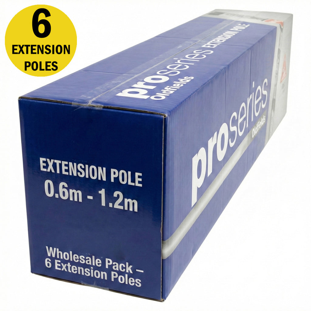 Wholesale box of 6 Oldfields Pro Series aluminium extension poles 0.6m - 1.2m