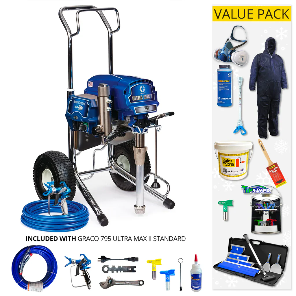 Graco Ultra Max II 795 Standard Lo-Boy/Hi-Boy Paint Sprayer With Bonus