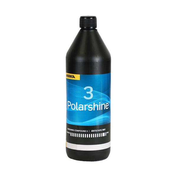 1-litre bottle of Mirka Polarshine 3 Nano Antistatic Wax with carnauba wax